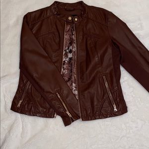 Brown leather jacket